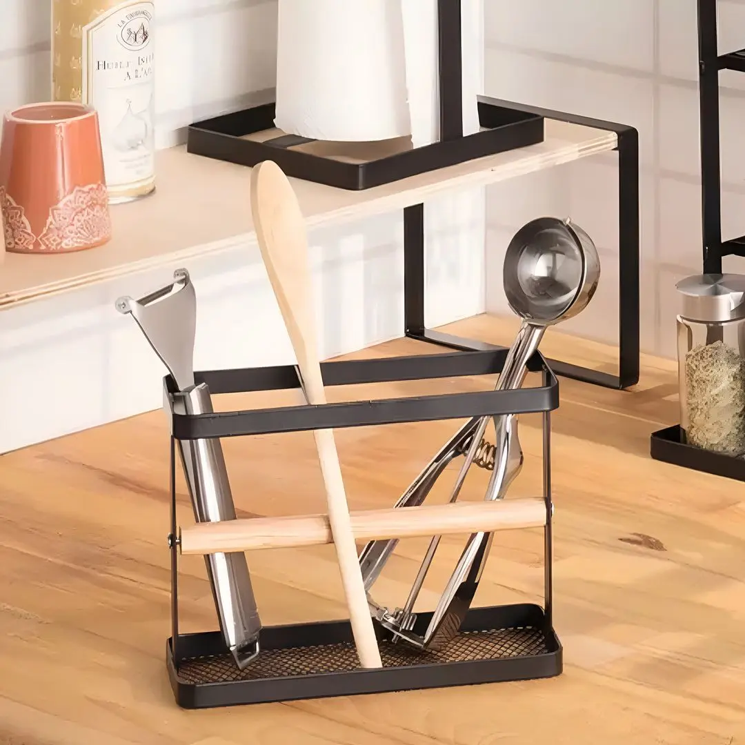 Suport pentru prosoape din hatrie 5Five 52034 (Black/Wood)