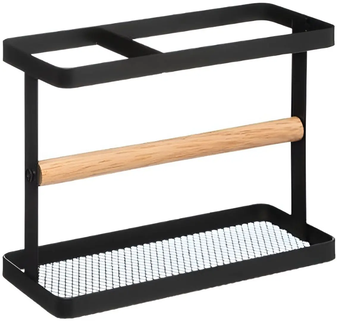 Suport pentru prosoape din hatrie 5Five 52034 (Black/Wood)