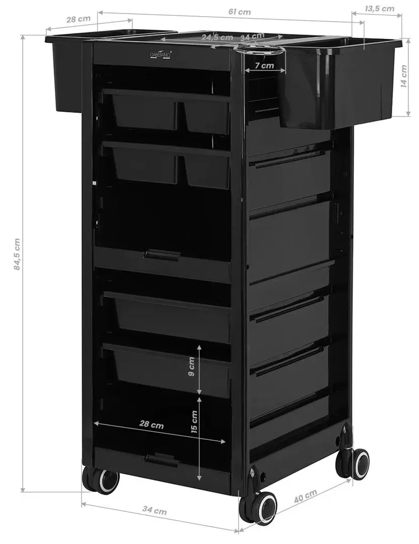 Тележка парикмахера Gabbiano 147023 (Black)