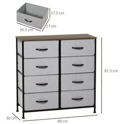 Комод Homcom 850-268V01GY 80x30x81 cm (Grey/Black) Thumb