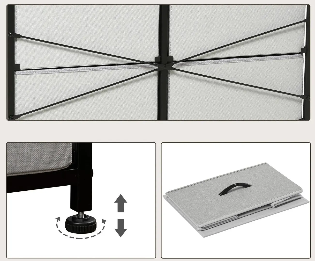 Комод Homcom 850-268V01GY 80x30x81 cm (Grey/Black)
