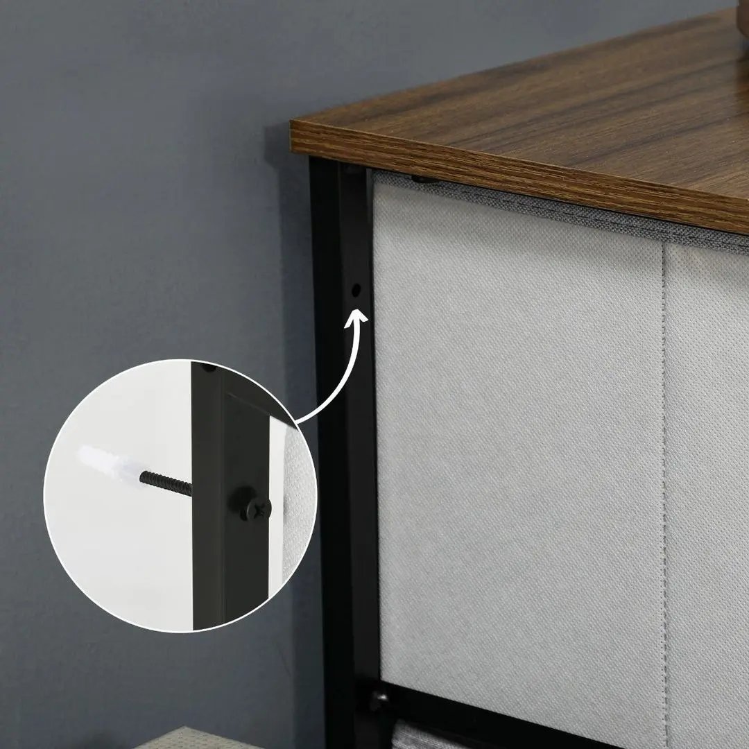 Комод Homcom 850-268V01GY 80x30x81 cm (Grey/Black)