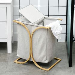 Корзина для белья двойная Homcom 850-303V00ND (Grey) Thumb