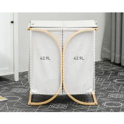 Корзина для белья двойная Homcom 850-303V00ND (Grey) Thumb