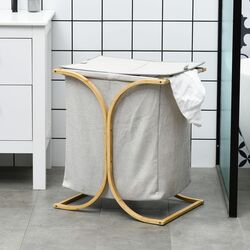 Корзина для белья двойная Homcom 850-303V00ND (Grey) Thumb