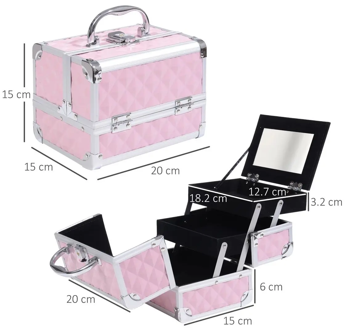 Valiză organizator cosmetic Homcom 501-004PK (Pink)
