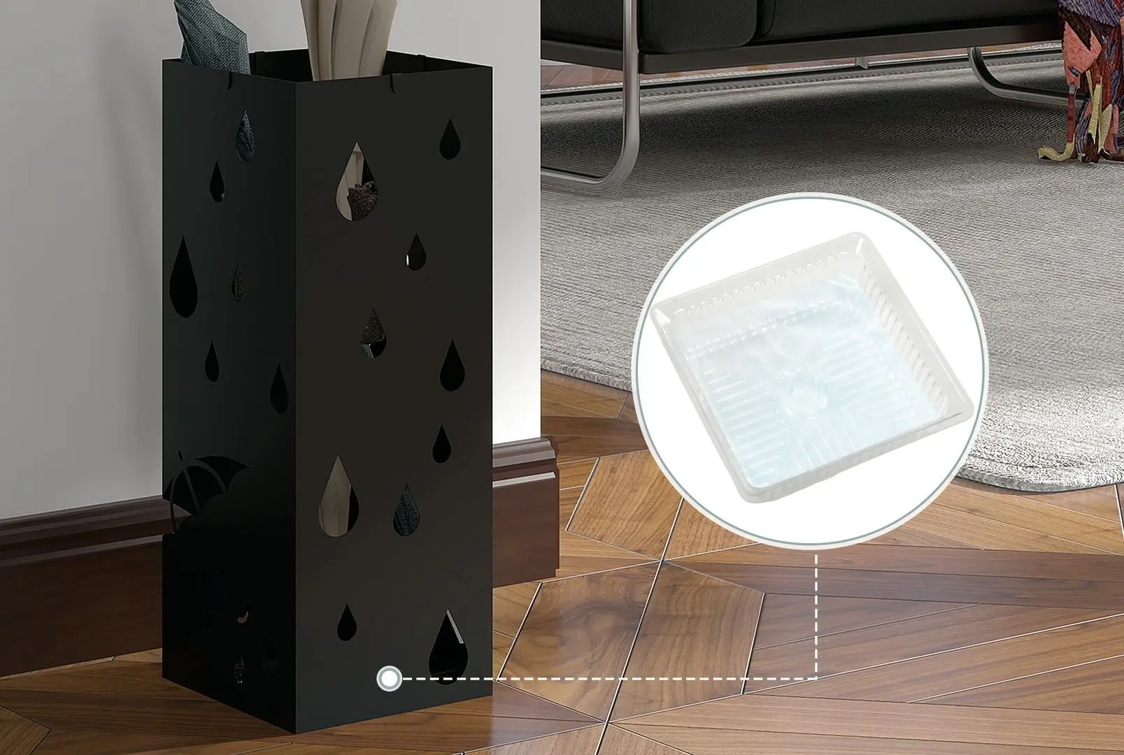 Подставка для зонтов Homcom 837-442V00BK (Black)