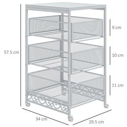Etajera Homcom 850-285V00WT 34x29x57 cm (White) Thumb