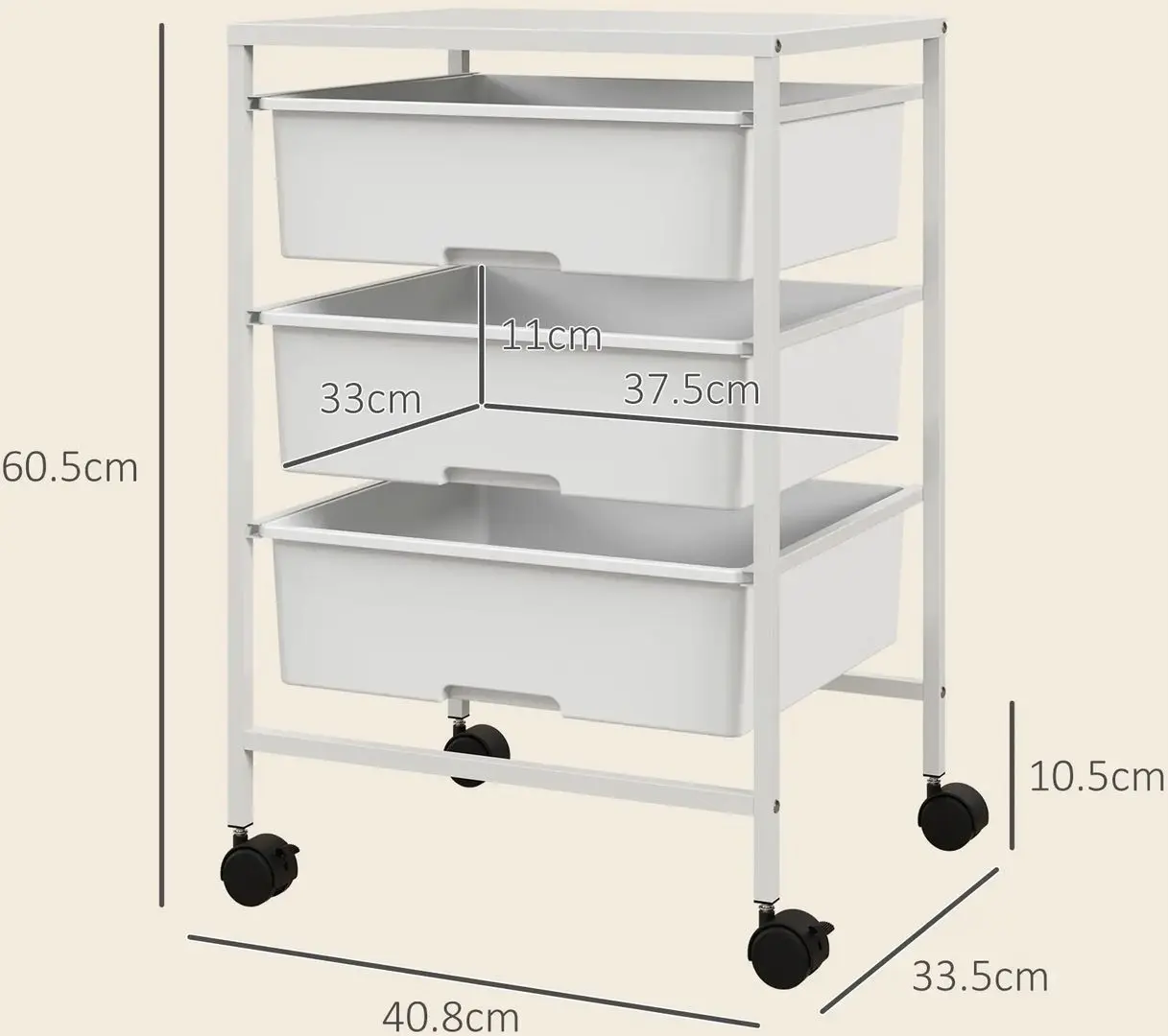 Стеллаж Homcom 850-289V00WT 40x33x60 cm (White)