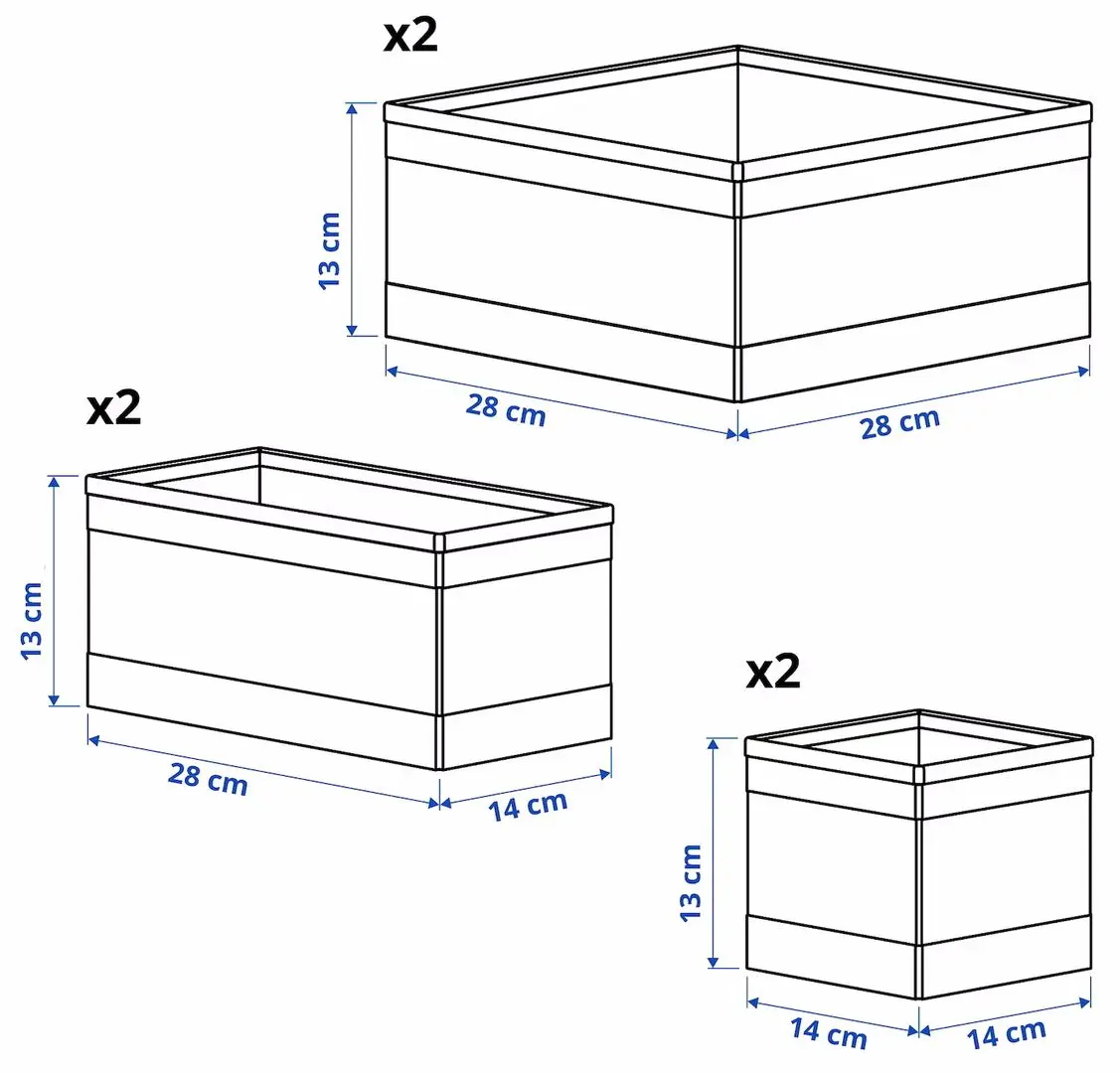 Set cutii depozitare Ikea Skubb (Alb)