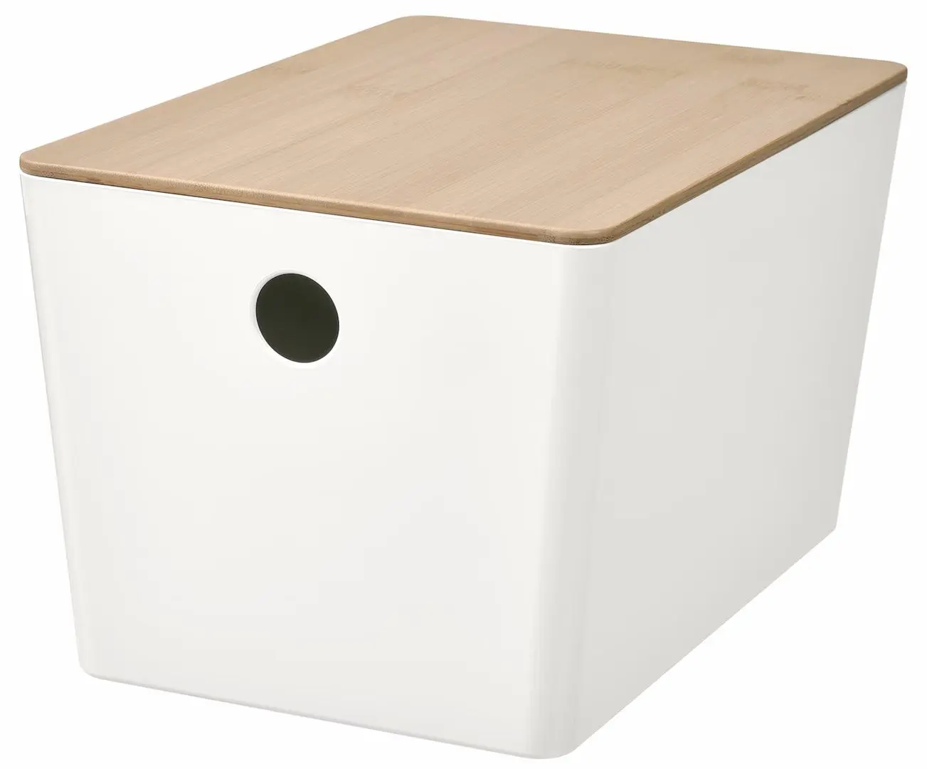 Контейнер с крышкой Ikea Kuggis 18x26x15 (Белый/Бамбук)