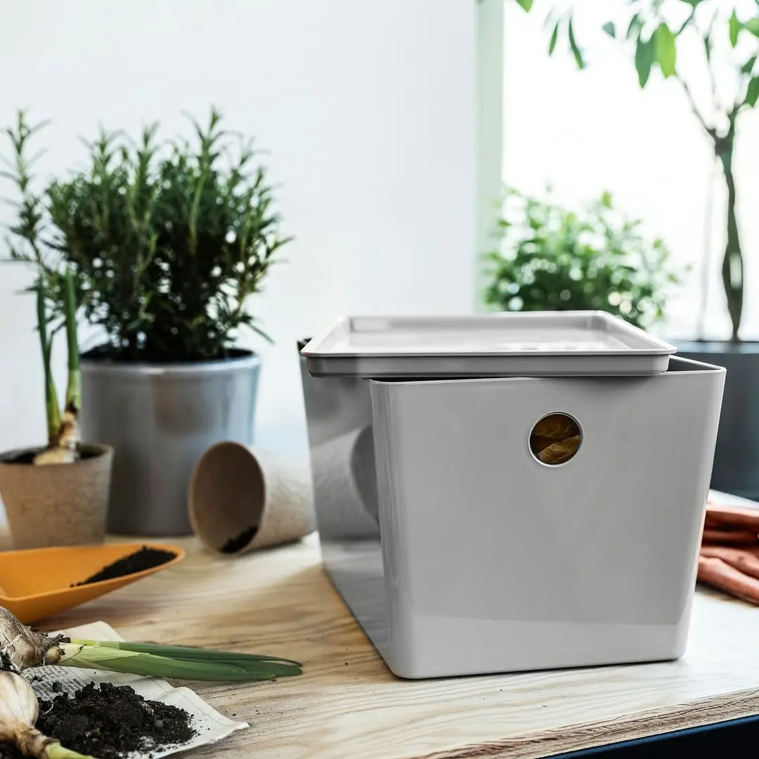 Container cu capac Ikea Kuggis 18x26x15cm (Gri)