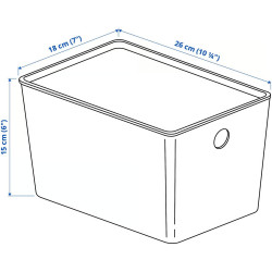 Container cu capac Ikea Kuggis 18x26x15cm (Gri) Thumb