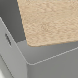 Container cu capac Ikea Kuggis 18x26x15cm (Gri/Bambus) Thumb