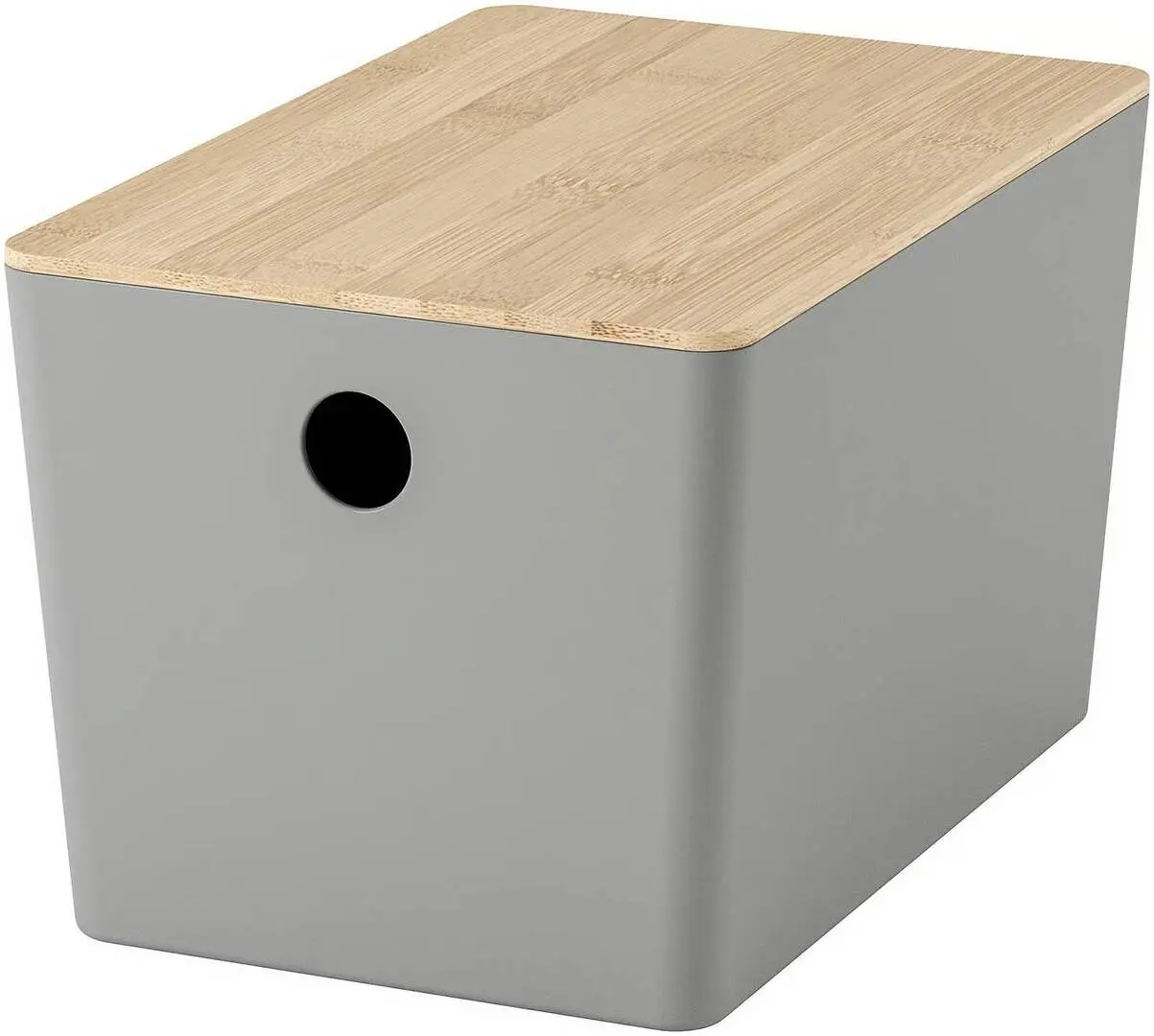 Container cu capac Ikea Kuggis 18x26x15cm (Gri/Bambus)