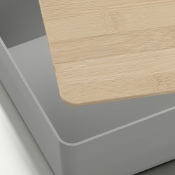 Контейнер с крышкой Ikea Kuggis 18x26x8cm (Серый/Бамбук) Thumb