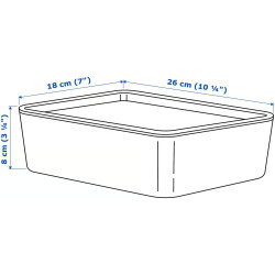 Container cu capac Ikea Kuggis 18x26x8cm (Gri închis-bej) Thumb