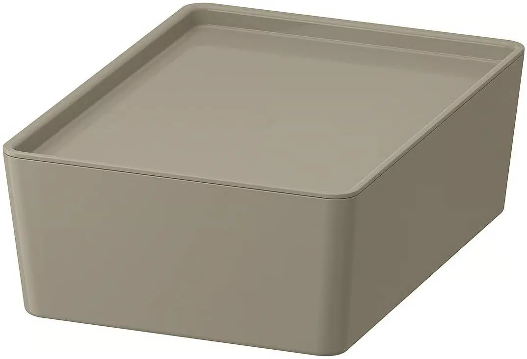 Container cu capac Ikea Kuggis 18x26x8cm (Gri închis-bej)