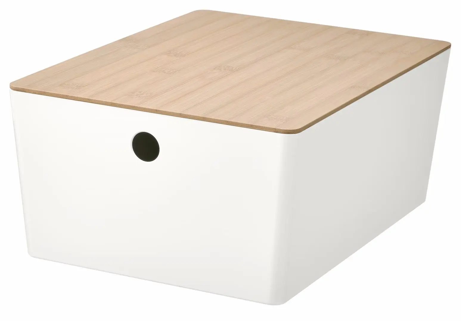 Контейнер с крышкой Ikea Kuggis 26x35x15 (Белый/Бамбук)