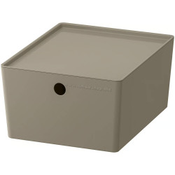Container cu capac Ikea Kuggis 26x35x15cm (Gri închis-bej)
