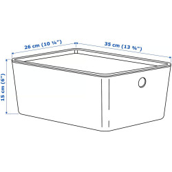 Container cu capac Ikea Kuggis 26x35x15cm (Gri închis-bej) Thumb