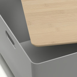 Container cu capac Ikea Kuggis 37x54x21cm (Gri/Bambus) Thumb