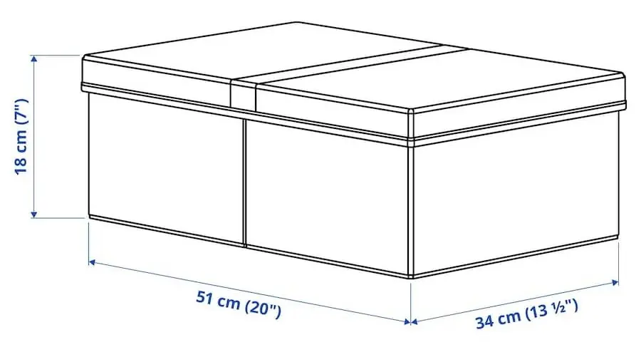 Коробка для хранения Ikea Fullsmockad 51x34x18 (Серый)