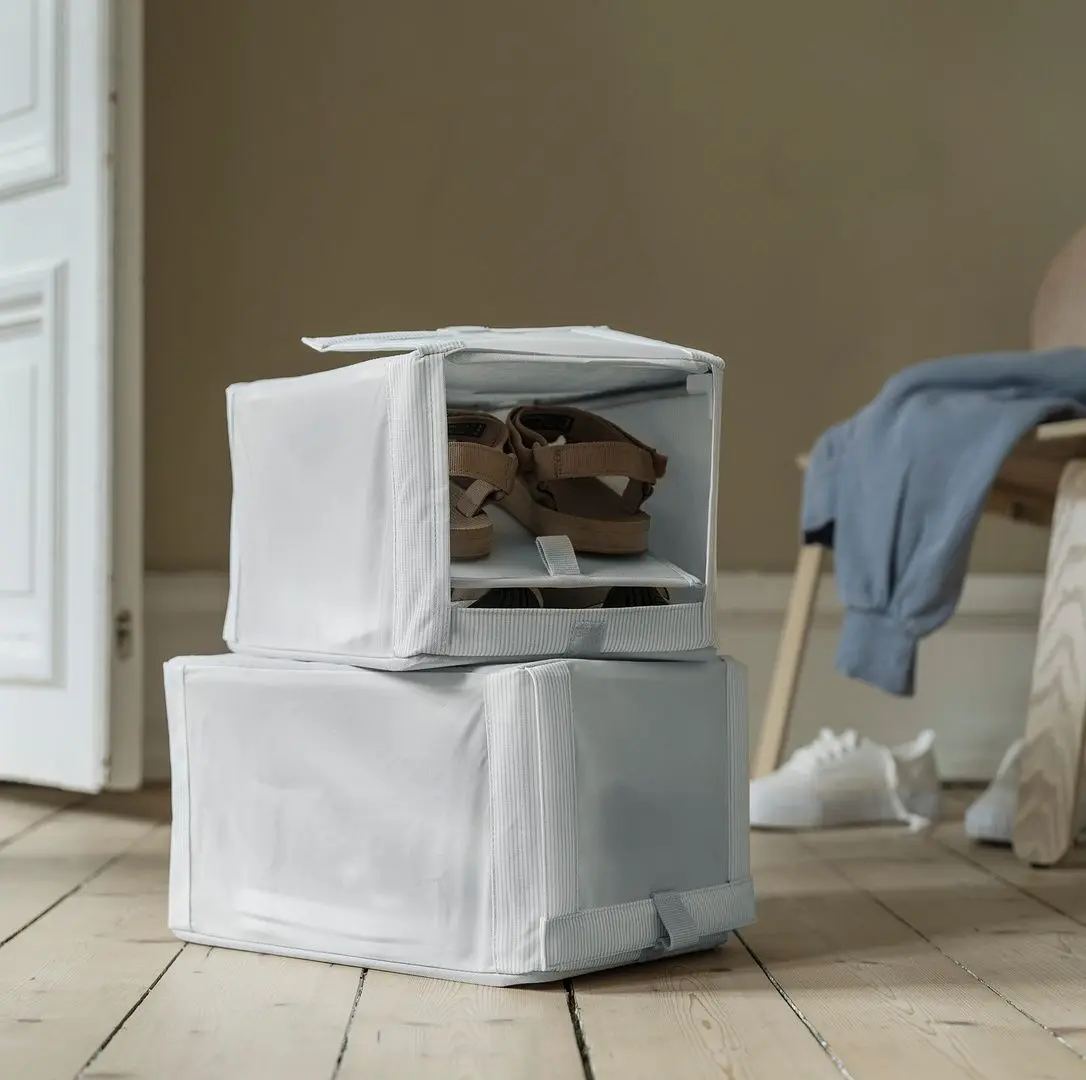 Коробка для обуви Ikea Hemmafixare 23x34x19 (Белый/Серый)