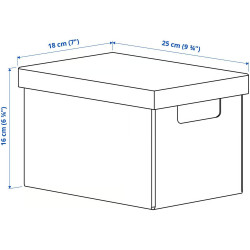 Коробка с крышкой Ikea Fjaderharv 18x25x16cm (Белый) Thumb