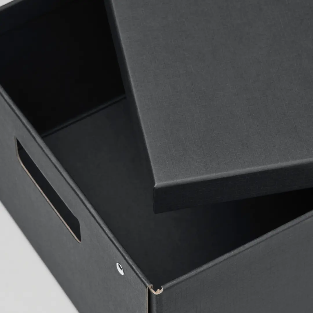 Коробка с крышкой Ikea Fjaderharv 25x35x16cm (Антрацит)