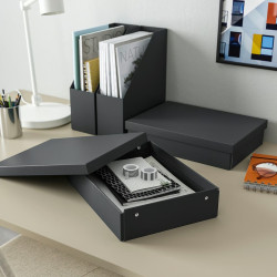 Коробка с крышкой Ikea Fjaderharv 25x35x8cm (Антрацит) Thumb