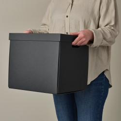 Коробка с крышкой Ikea Fjaderharv 32x35x31cm (Антрацит) Thumb