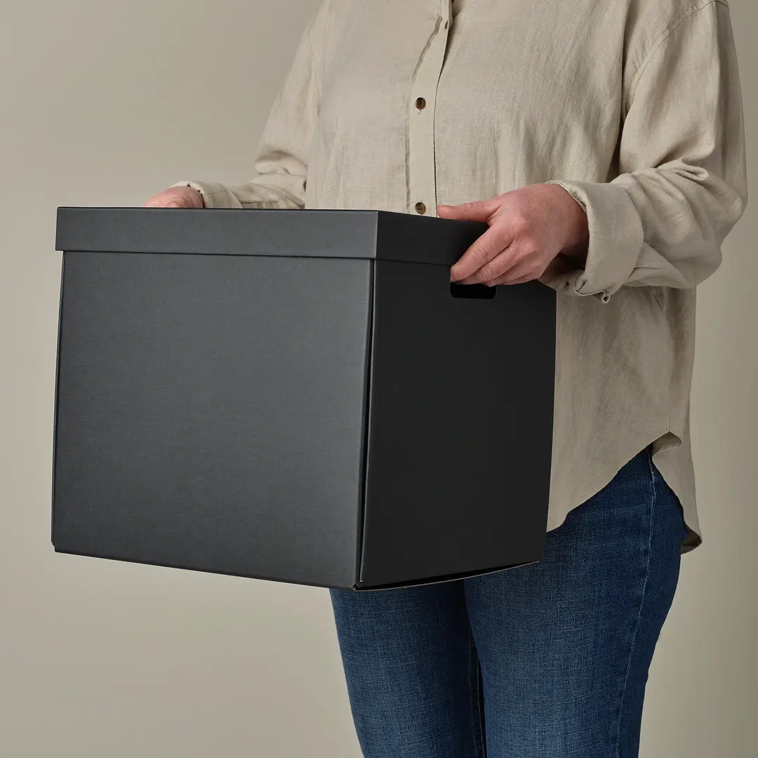 Коробка с крышкой Ikea Fjaderharv 32x35x31cm (Антрацит)