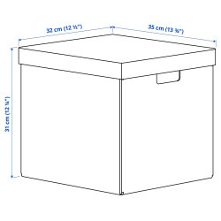 Коробка с крышкой Ikea Fjaderharv 32x35x31cm (Антрацит) Thumb