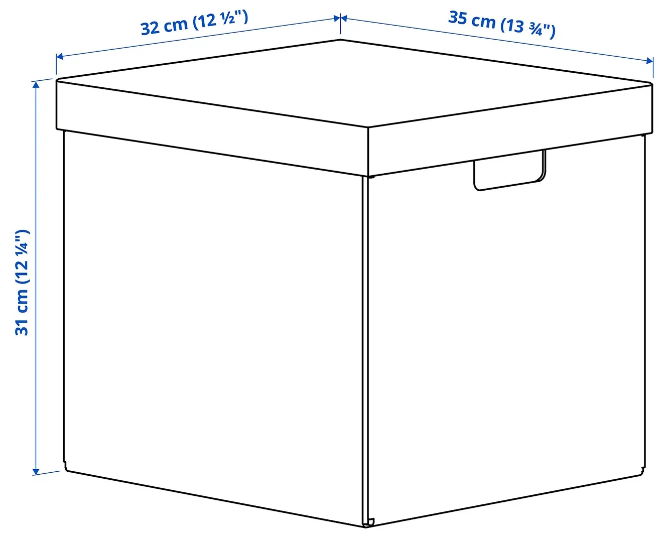 Коробка с крышкой Ikea Fjaderharv 32x35x31cm (Антрацит)
