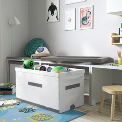 Cutie cu capac Ikea Jattebjorn 81x45x44 (Alb/Gri) Thumb