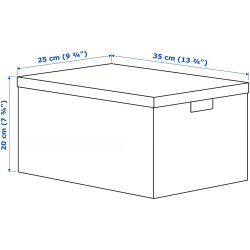 Коробка с крышкой Ikea Tjena 25x35x20cm (Черно-белый/Горошек) Thumb