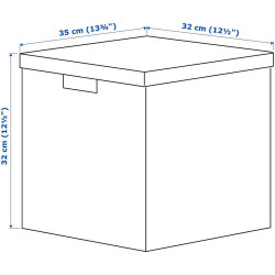 Коробка с крышкой Ikea Tjena 32x35x32cm (Черно-белый/Горошек) Thumb