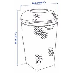 Корзина для белья Ikea Saluding ручная работа 50L (Бамбук) Thumb