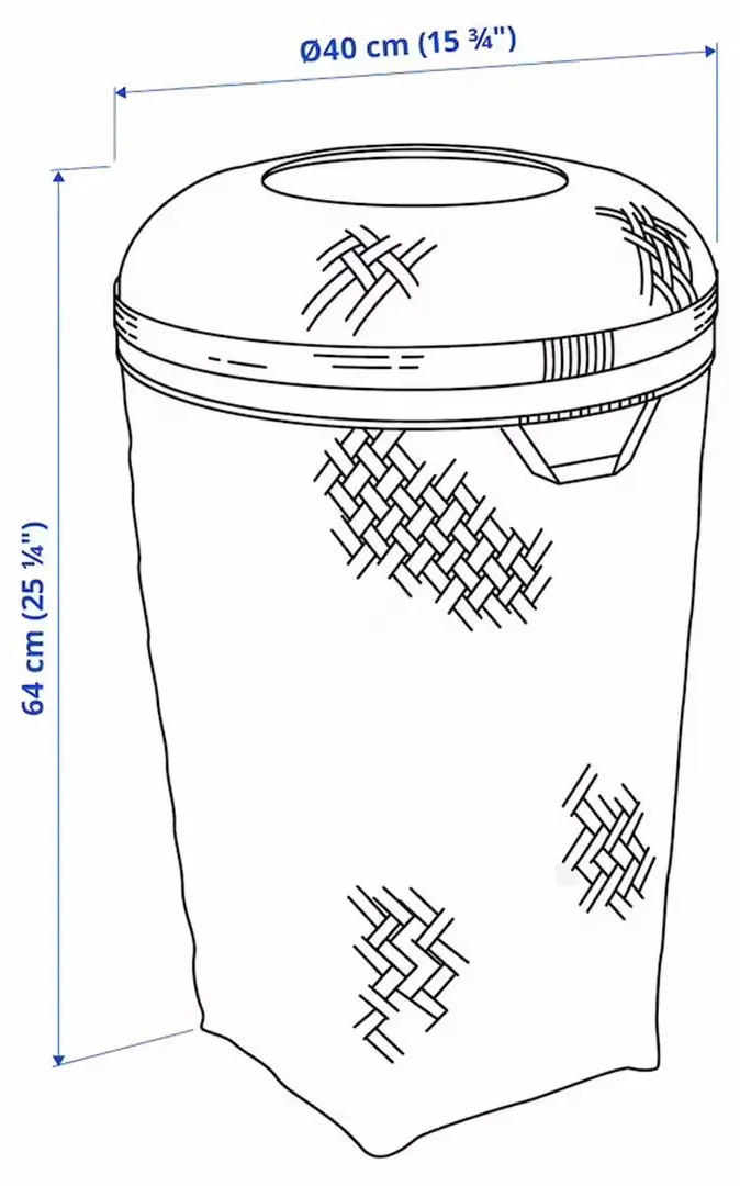 Корзина для белья Ikea Saluding ручная работа 50L (Бамбук)