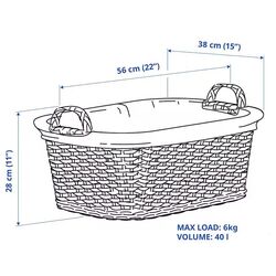 Корзина для белья Ikea Tolkning 40L (Натуральный) Thumb