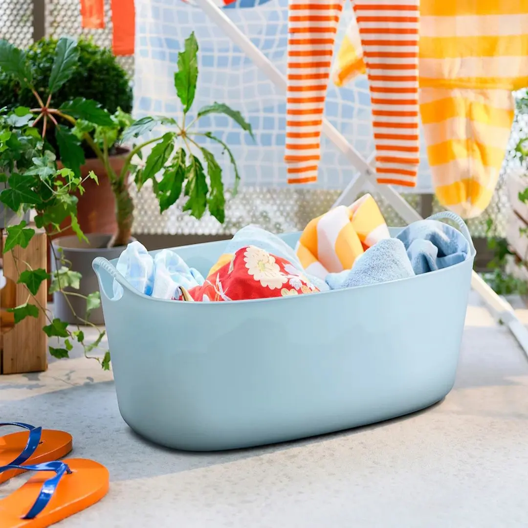 Cos pentru rufe Ikea Torkis interior/exterior 35L (Albastru Deschis)