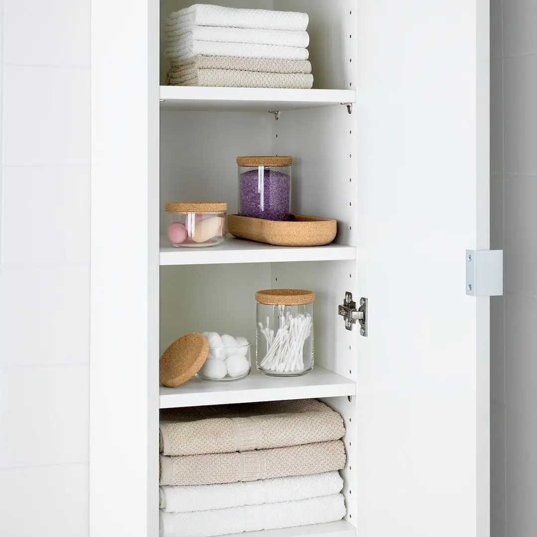 Set de borcane cu capac şi tavă Ikea Saxborga sticlă/plută 5buc