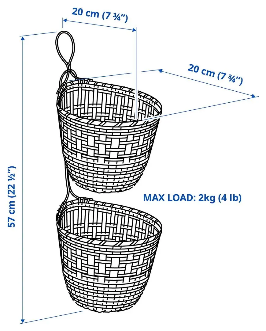 Набор подвесных корзин Ikea Tolkning (Бамбук)