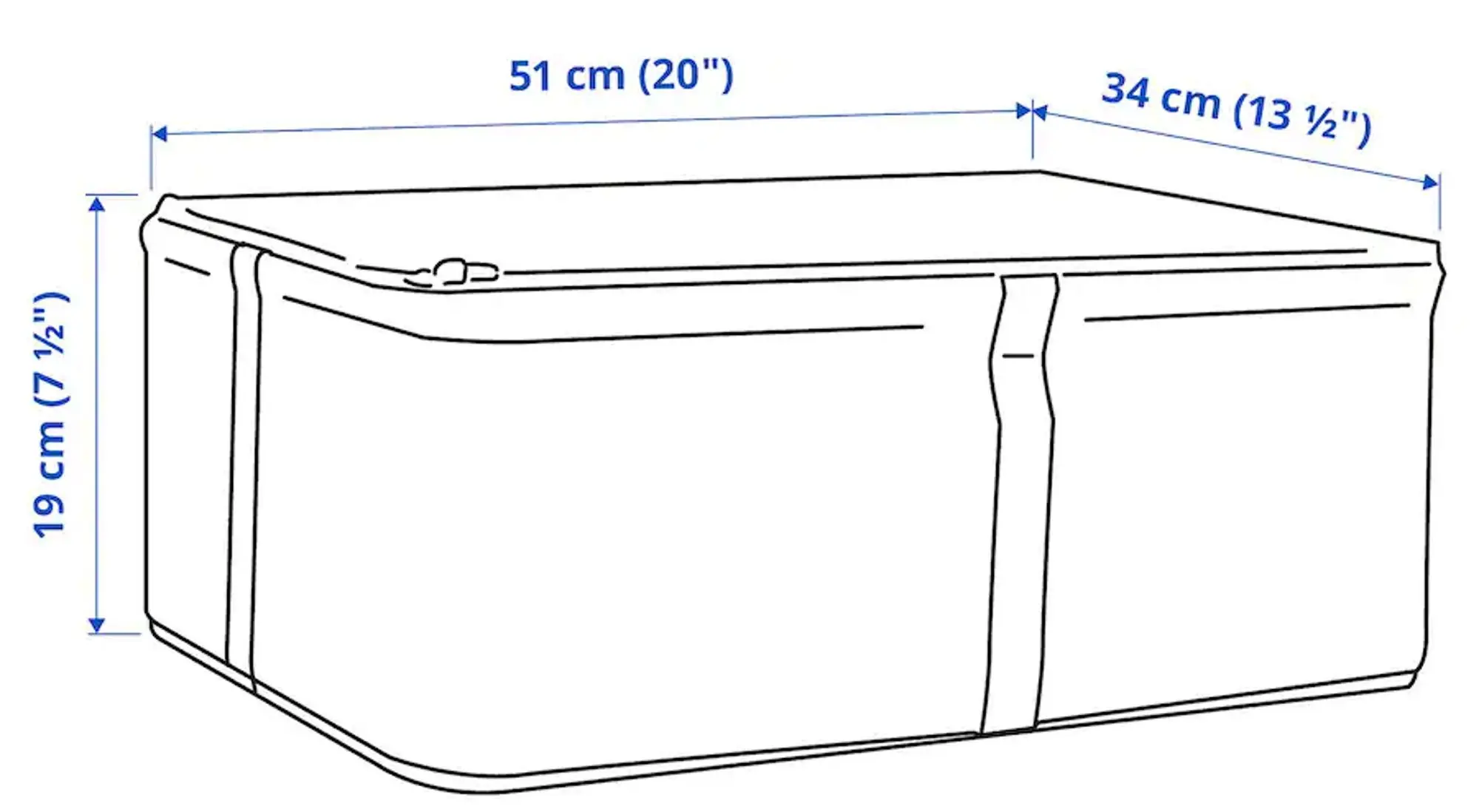 Органайзер Ikea Hemmafixare 34x51x19 (Полосатая ткань/Белый/Серый) - 6