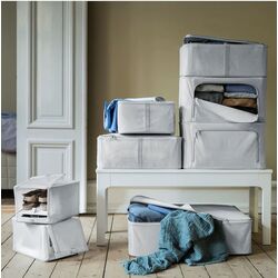 Cutie depozitare Ikea Hemmafixare 34x51x28 (Metraj Dungat/Alb/Gri) Thumb