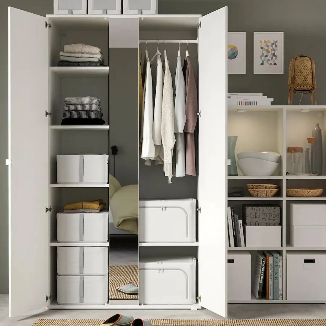 Cutie depozitare Ikea Hemmafixare 34x51x28 (Metraj Dungat/Alb/Gri) - 3