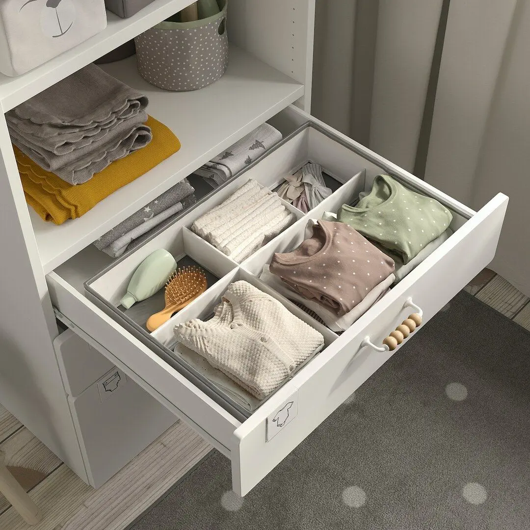 Organizator Ikea Jattebjorn 50x35x9 (Alb/Gri)