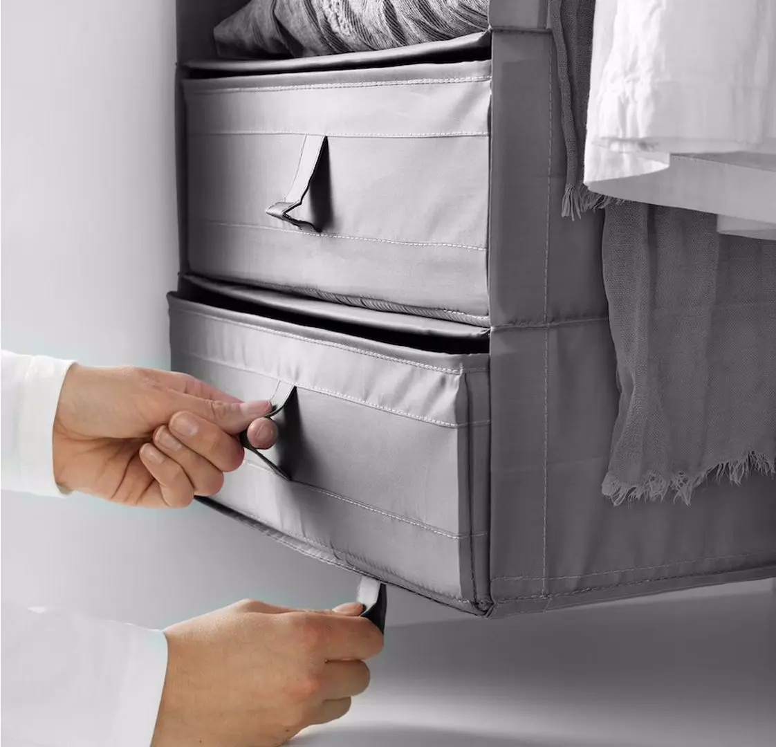 Organizator suspendat Ikea Skubb 6 compartimente 35x45x125 (Gri Inchis) - 5