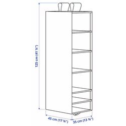 Organizator suspendat Ikea Skubb 6 compartimente 35x45x125 (Gri Inchis) Thumb